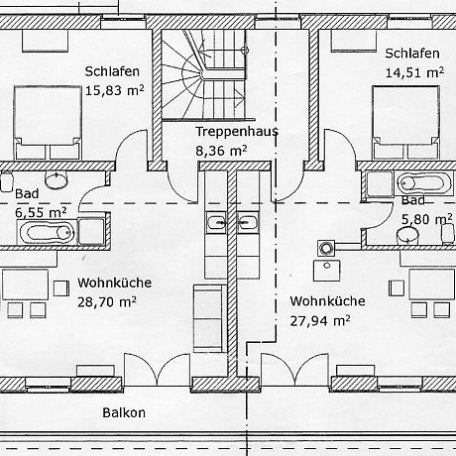 Grundriss Fewo West u. Ost, &copy; Eigenes Bild Pfatischer