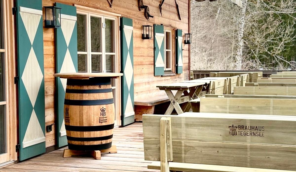 Terrasse Holzfass