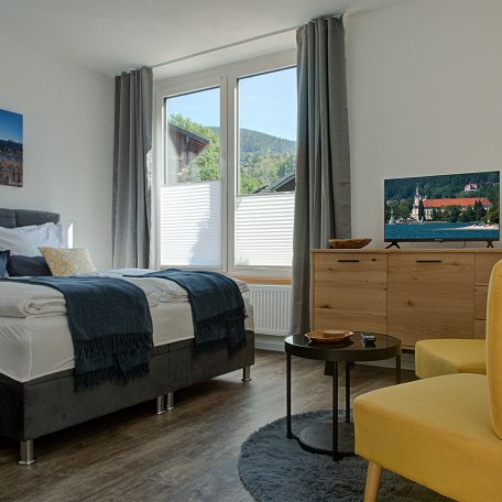 Ferienwohnung Alpenzauber - Wohn- und Schlafbereich, © GERLIND SCHIELE PHOTOGRAPHY TEGERNSEE